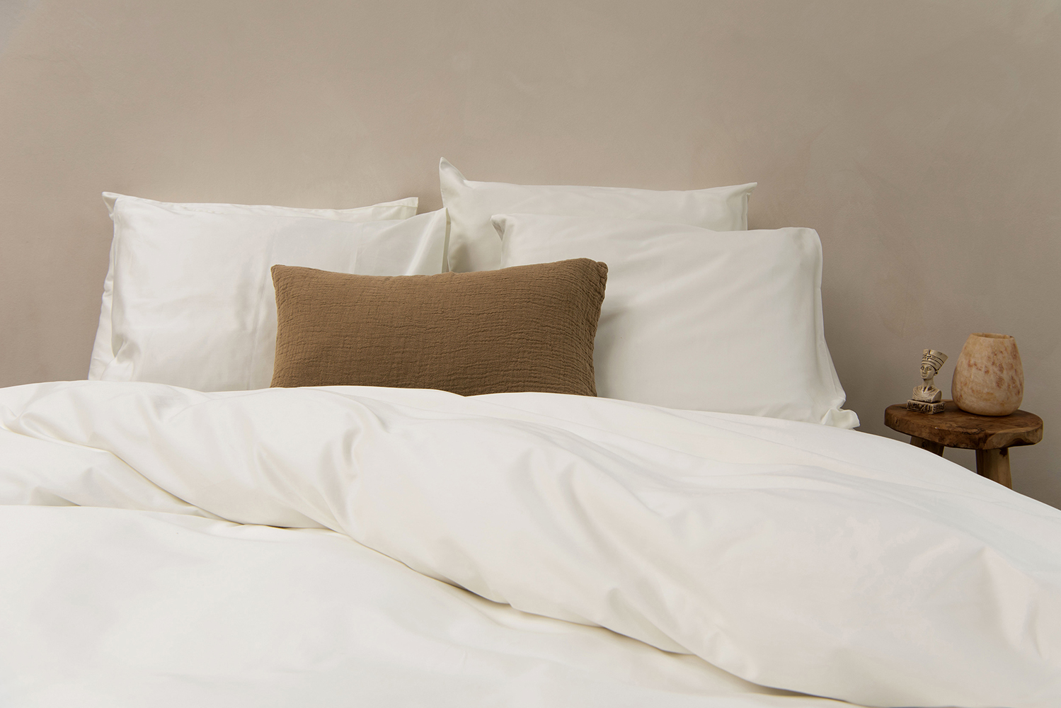 Maktub witte katoen satijn overtrekset